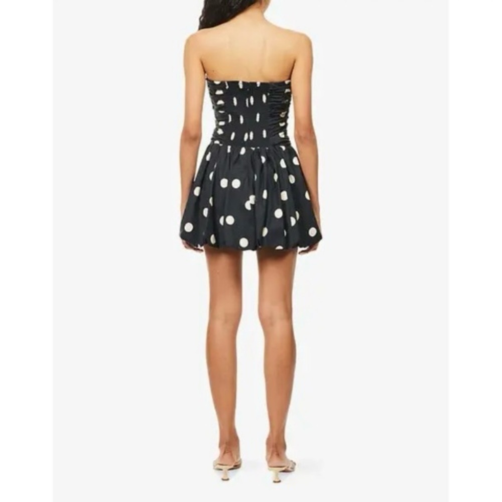 REFORMATION Clea Polka-Dot Mini Dress in Moon Dot-1 Size 10 - Picture 4 of 12